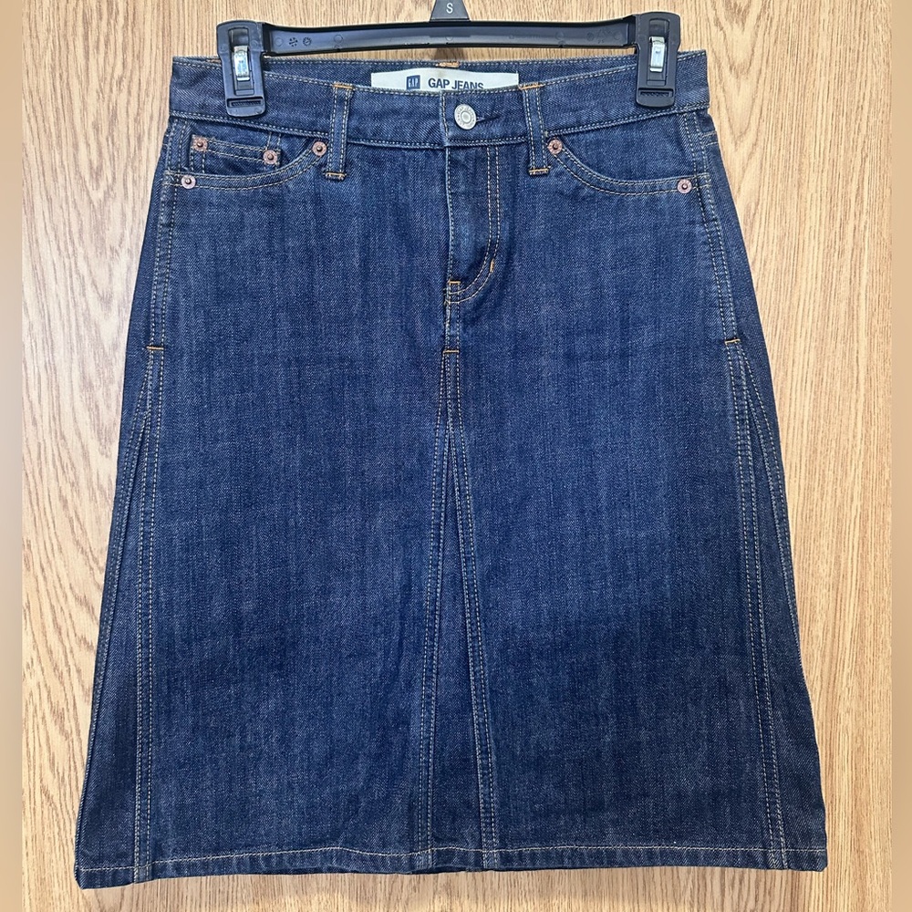 New Gap Jeans Denim A line Midi Skirt Women’s 0